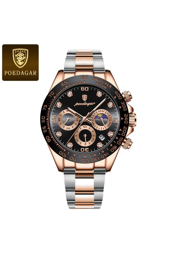 Luxury Watch For Men Chronograph Waterproof Luminous Date Man Wristwatch Stainless Steel Men's Watches Quartz Clock box