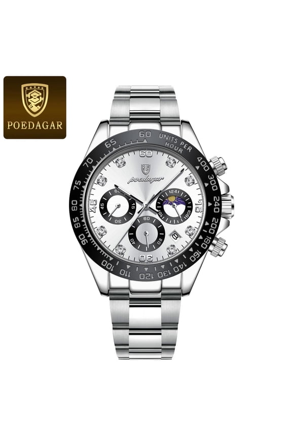 Luxury Watch For Men Chronograph Waterproof Luminous Date Man Wristwatch Stainless Steel Men's Watches Quartz Clock box