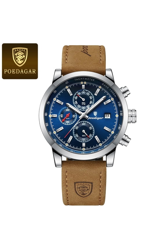 Luxury Wristwatch for Man Waterproof Luminous Chronograph Date Men Watch Sports Leather Men's Quartz Watches Male reloj