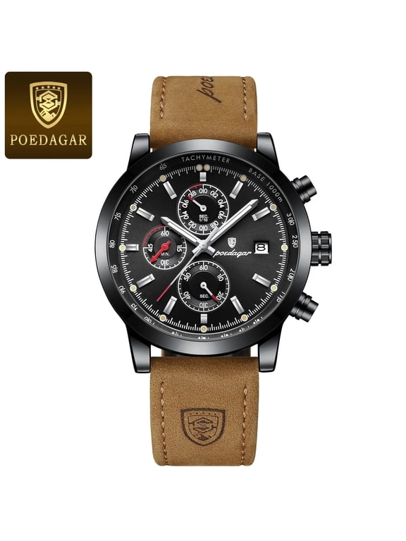 Luxury Wristwatch for Man Waterproof Luminous Chronograph Date Men Watch Sports Leather Men's Quartz Watches Male reloj