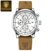 POEDAGAR Luxury Wristwatch for Man Waterproof Luminous Chronograph Date Men Watch Sports Leather Mens Quartz Watches Male reloj