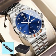POEDAGAR Men Quartz Luminous Watch, Versatile All-Match Wristwatch Perfect Birthday Gift for Him