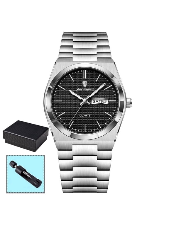 Men Versatile Quartz Wristwatch, Luminous Dial Easy Read Low Light Casual Business Timepiece