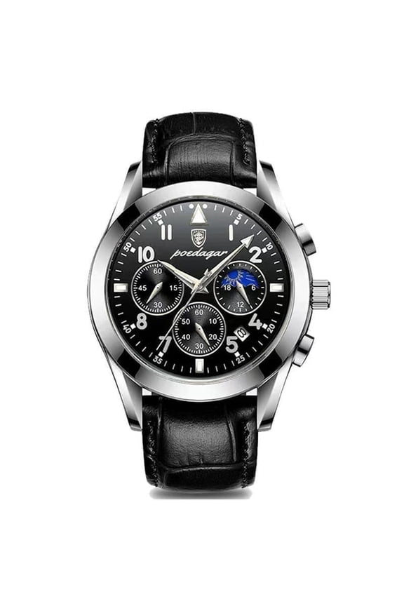 Men Watch Fashion Chronograph Leather Quartz Watches Sport Six Needle Luxury Men's Wristwatch Waterproof Luminous Date