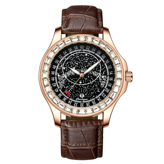 POEDAGAR Men Watch Fashion Chronograph Leather Quartz Watches Waterproof Luminous Top Brand Luxury Casual Sport Men's Wristwatch