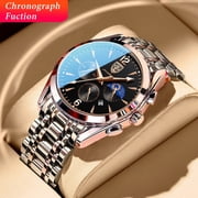 POEDAGAR Men Watch Sport Decoration Function Steel Band Waterproof Luminous Date Sport Watches Luxury Mens Quartz Wristwatch