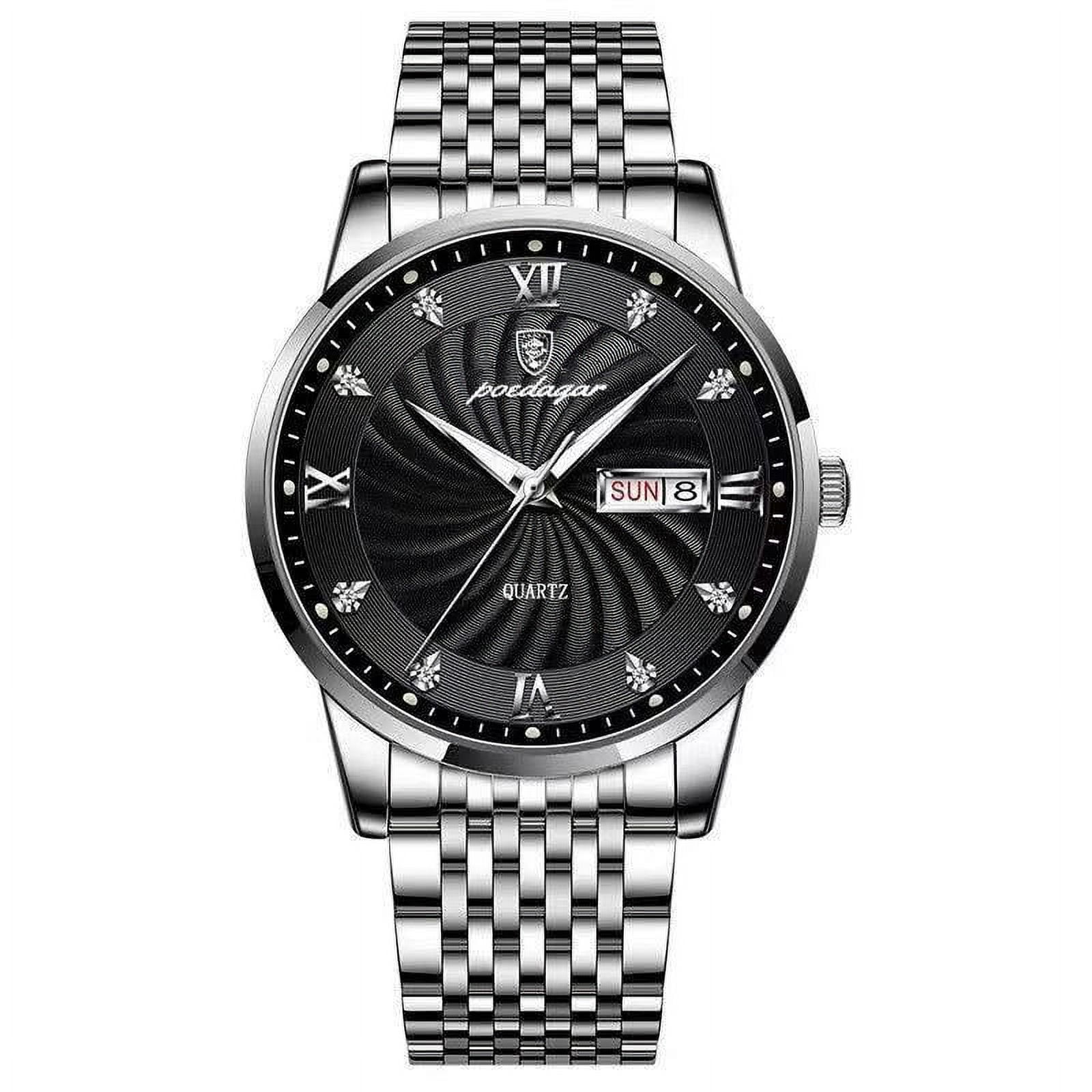 Push Set Watch POEDAGAR Men Watch Stainless Steel Top Quailty Luxury Push Button ...