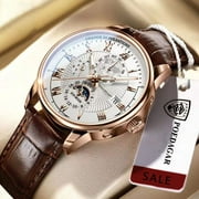 POEDAGAR Men Watch Stainless Top Brand Luxury Mens Wristwatch Waterproof Luminous Business Quaztz Date Week Watches