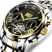 POEDAGAR Men Watch Top Brand Luxury Gold Stainless Stain Quartz Watches Waterproof Luminous Date Business Mens Wristwatch Man