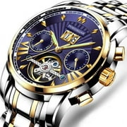 POEDAGAR Men Watch Top Brand Luxury Gold Stainless Stain Quartz Watches Waterproof Luminous Date Business Mens Wristwatch Man