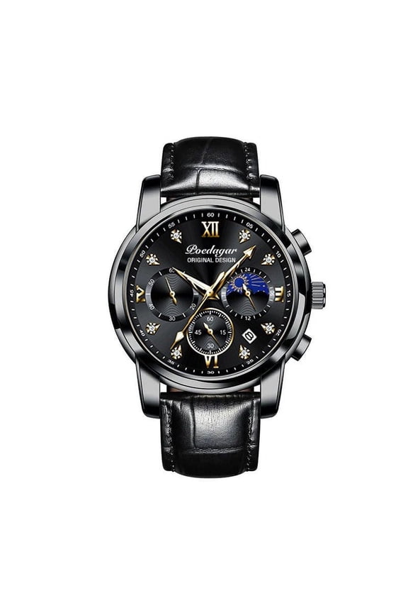 Men Watches Luxury Waterproof Luminous Leather Quartz Wristwatch Business Sport