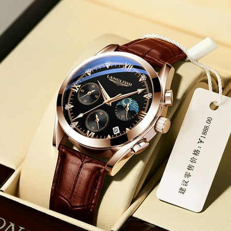 POEDAGAR Men Watches Top Brand Luxury Waterproof Luminous Leather Quartz Wristwatch Relogio Masculino Business Sport