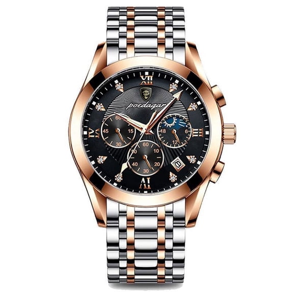 POEDAGAR Men Watches Top Brand Luxury Waterproof Luminous Leather Quartz Wristwatch Relogio Masculino Business Sport