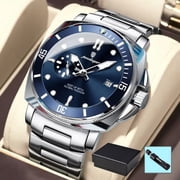 POEDAGAR Men s Versatile Quartz Wristwatch, Glow Luminous Dial Gift Watch for Husband Boyfriend