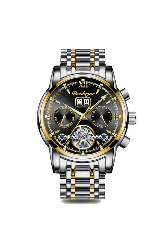 New Luxury Men Mechanical Wristwatch Genuine Leather Automatic Clock Top Brand Sports Chronograph Men Watches