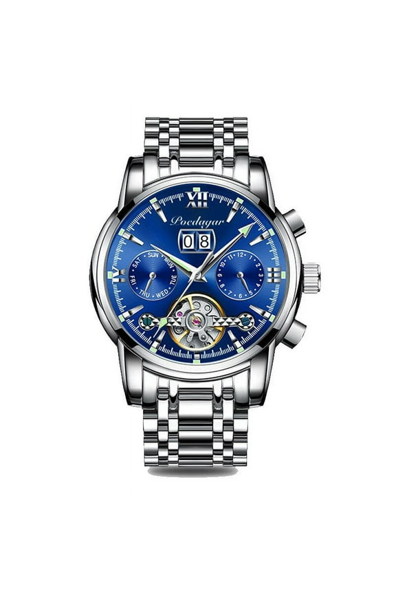 New Luxury Men Mechanical Wristwatch Genuine Leather Automatic Clock Top Brand Sports Chronograph Men Watches