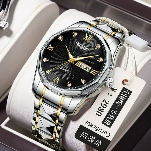 POEDAGAR New Men Ultra-Thin Watches Fashion Week Calender Business Cool Waterproof Luxury Stainless Steel Quartz Wristwatch