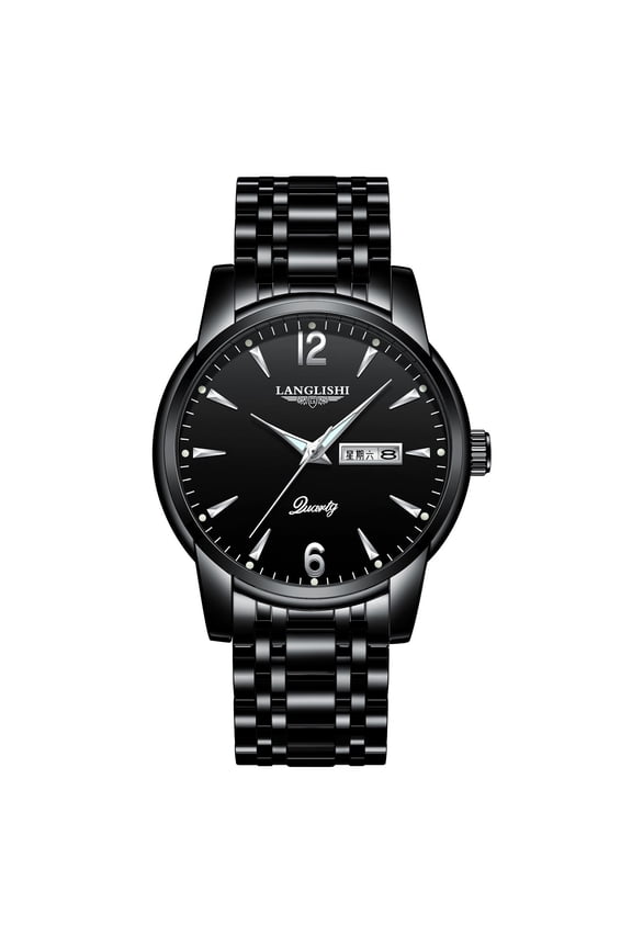 New Mens Watches Top Brand Luminous Waterproof Week Calendar Casual Fashion Stainless Steel Quartz Wristwatch Gift