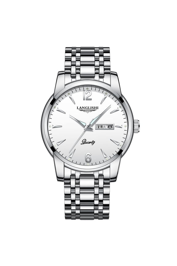 New Mens Watches Top Brand Luminous Waterproof Week Calendar Casual Fashion Stainless Steel Quartz Wristwatch Gift