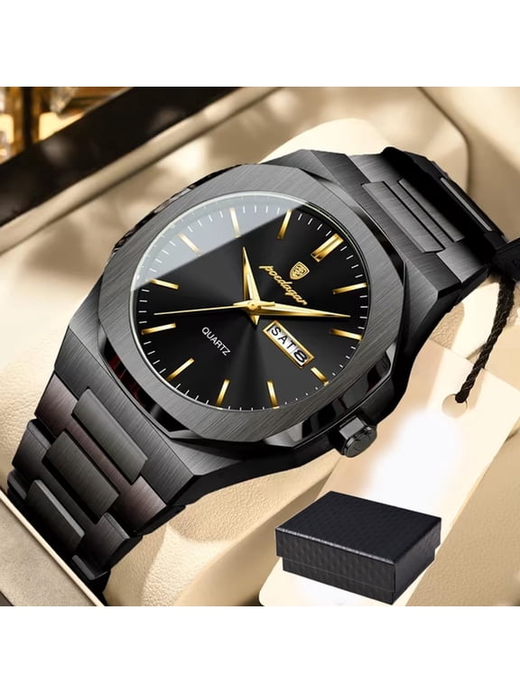 Quartz Watch Men's Stainless Steel Sports Waterproof Luminous Date Fashion Men's Watch