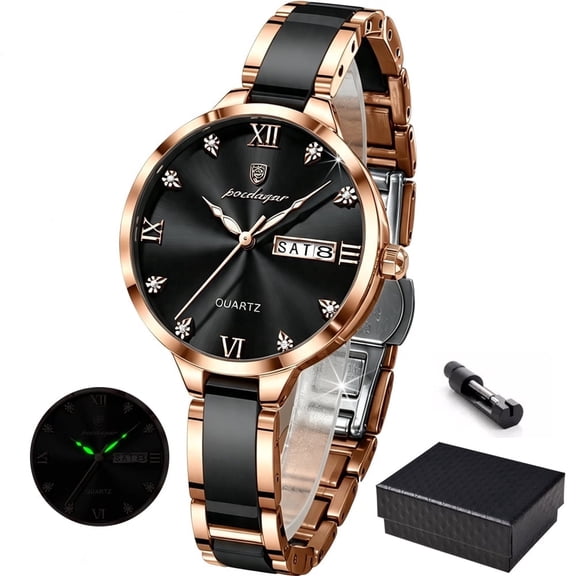 POEDAGAR Quartz Watch for Women Elegant Ceramics Strap Fashion Ladies Dress Wristwatch Women's Waterproof Watches
