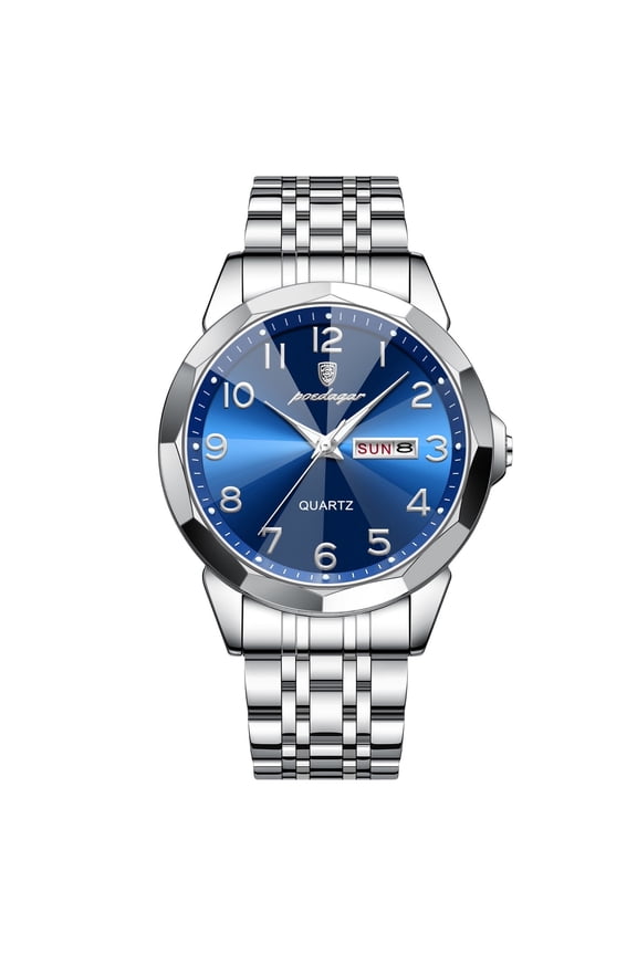 Watch for Men Business Dress Analog Quartz Stainless Steel Waterproof Luminous Date Two Tone Luxury Casual Wrist Watch