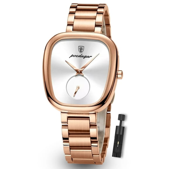 POEDAGAR Women Watch Fashion Rose Gold Stainless steel Quartz Female Wristwatch for Luxury Dress Ladies