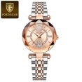 thumbnail image 1 of POEDAGAR Women's Gold Fashion Diamond Rhombus Glass Watch Waterproof Quartz Wristwatch, 1 of 7
