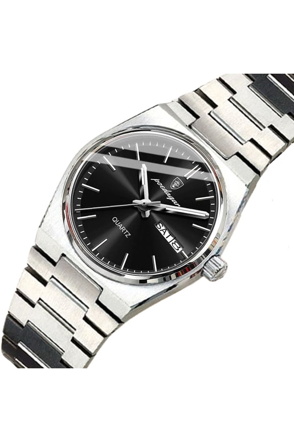 Women's Watches Fashion Quartz Date Week Waterproof Stainless Steel Luminous Wristwatch