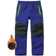 thumbnail image 1 of POENTAB Kids Boy's Snow Water Resistant Pants Youth Fleece Lind Hiking Softshell Warm Insulated Trousers Blue Size 11-13, 1 of 7