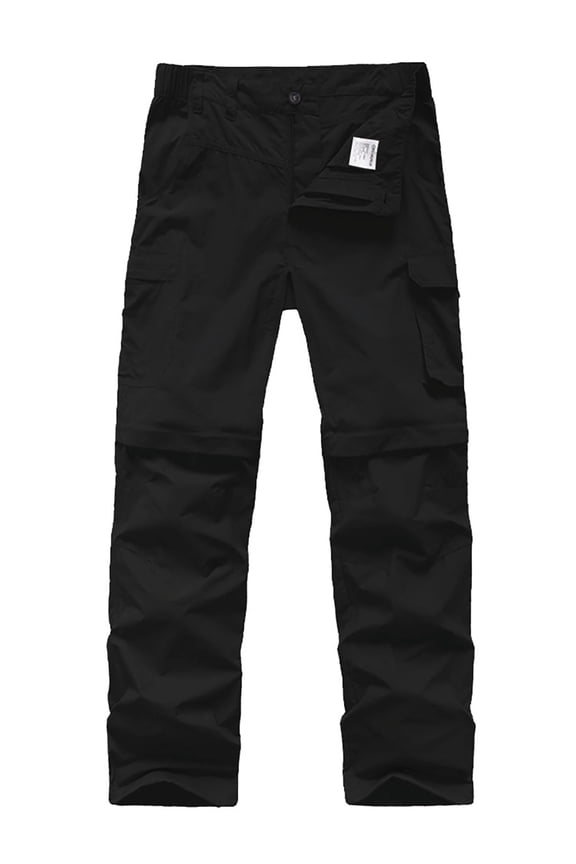 Boys Sweatpants Cargo Joggers Convertible Water-repellent Hiking Pants Outdoor Clothes Black Size 14-16
