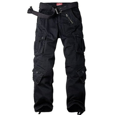 POENTAB Cargo Pants for Men Cotton Work Pant Construction Utility Work Heavy Duty Workwear Trousers with 8 Pockets (No Belt)