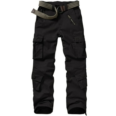POENTAB Cargo Pants for Women Cotton Work Pant Hiking Trousers with 8 Pockets(No Belt)