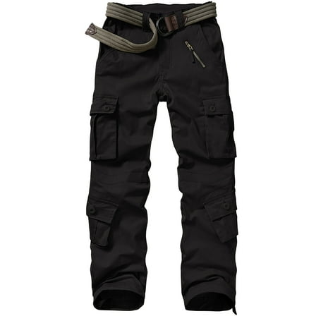POENTAB Cargo Pants for Women Cotton Work Pant Hiking Trousers with 8 Pockets(No Belt)