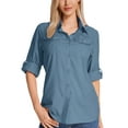 thumbnail image 1 of Womens Sun Protection Fishing Shirt with Zipper Pockets Lightweight SPF Long Sleeve Shirts for Hiking Safari, 1 of 7