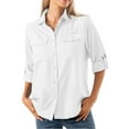 thumbnail image 1 of POENTAB Long Sleeve Fishing Shirts for Women Quick Dry Sun UV Protection Convertible Button Shirt Blouse for Hiking Safari, 1 of 7