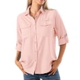 thumbnail image 1 of POENTAB Long Sleeve Fishing Shirts for Women Quick Dry Sun UV Protection Convertible Button Shirt Blouse for Hiking Safari, 1 of 8