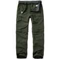 thumbnail image 1 of POENTAB Mens Hiking Pants Convertible Zip Off Lightweight Quick Dry Fishing Safari Camping Work Pants with Belt, 1 of 10