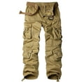 thumbnail image 1 of POENTAB Work Cargo Pants for Men Baggy Outdoor Hiking Fishing Safari Travel Trousers with Multi Pockets Khaki 38 (No Belt), 1 of 7