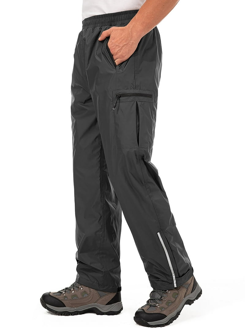 POENTAB Rain Pants for Men, Waterproof Lightweight Windproof