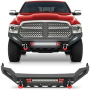POFENZE Front Bumper for 2013-2018 Dodge Ram 1500 w/LED Lights License Plate Bracket