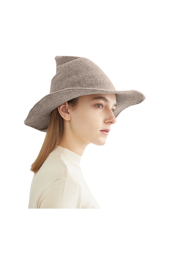 50% Off Clear! Hat Halloween Hat Women's Hat Witcher Witch Witch Hat Knitted Baseball Caps 2024 Sun Hats for Women (Brown)