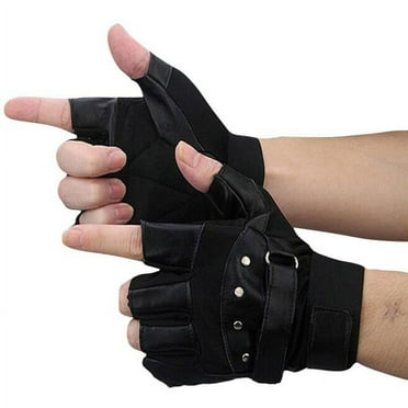 POETANCE Clearance Prime Men Soft Biker Gloves Fingerless Driving Sheep Warm Motorcycle Leather Gloves Summer Savings Clearance