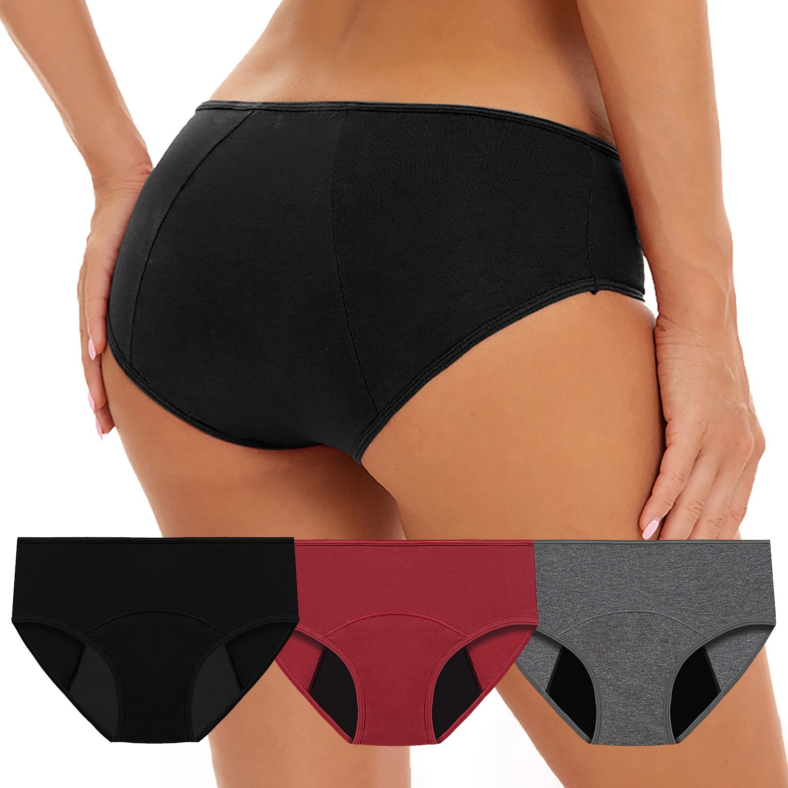 Period Thong Underwear 6-Pack - Light Absorbency, Leakproof Lace For Women