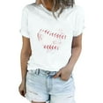 thumbnail image 1 of POETANCE Clearance Women's Baseball Love Classic Round Neck Casual Short Sleeve Baseball T Shirt Ladies Long Sleeve Shirts (White,S), 1 of 6