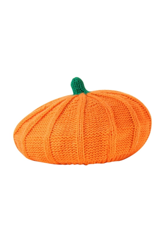 Parent Child Hat Halloween Pumpkin Hat Adult Winter Warm Cotton Running Sports Warm Parent Child Knitted Hat Adult style Orange One Size