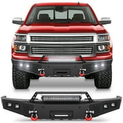 POFENZE 14-15 Silverado 1500 Front Bumper Full Width Off Road Bumper for 2014-2015 Chevy Silverado 1500 Pickup Trucks