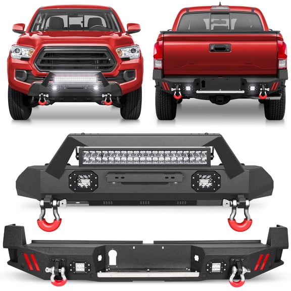 POFENZE 16-23 Tacoma Front and Rear Bumper Set for 2016-2023 Tacoma 3rd Gen