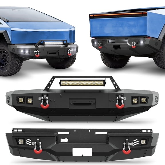 POFENZE Cybertruck Front Bumper and Rear Bumper for 2024-2025-2026 Tesla Cybertruck
