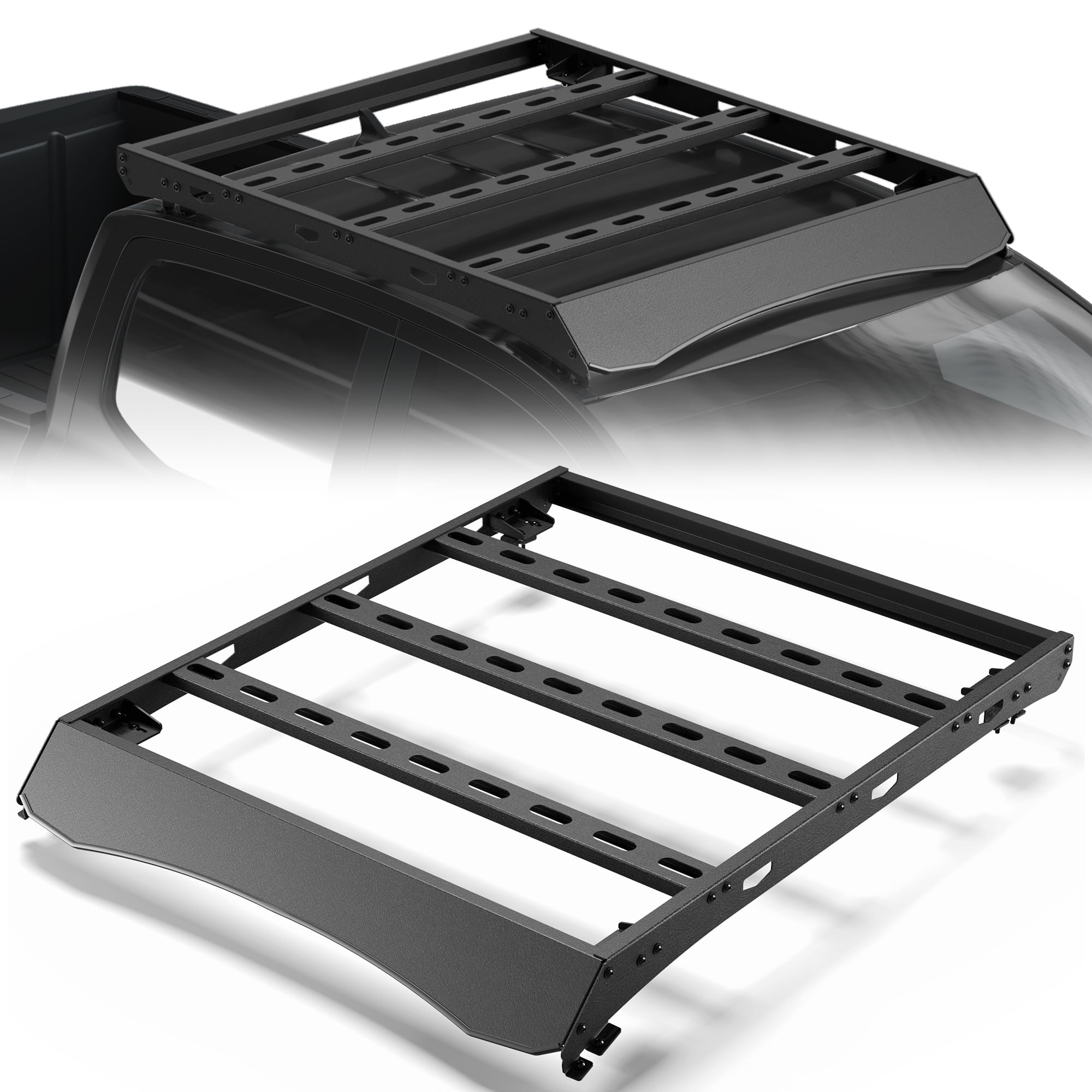 POFENZE For 2019-2025 Ford Ranger Roof Rack Heavy Duty Truck Roof Rack 800LBS Capacity Cargo Basket Carrier for Camping, Overlanding, Road Trip